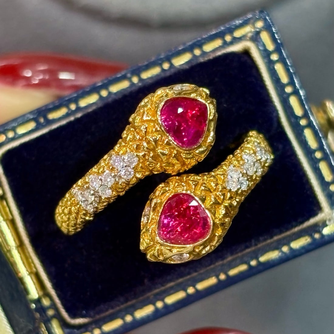 14k Gold 0.8 Ct Natural Ruby & Diamond Ring - 2