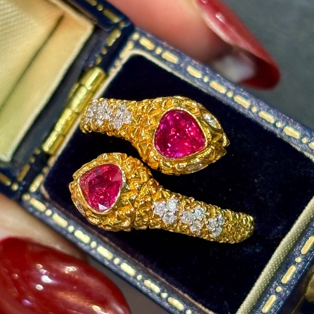 14k Gold 0.8 Ct Natural Ruby & Diamond Ring - 4