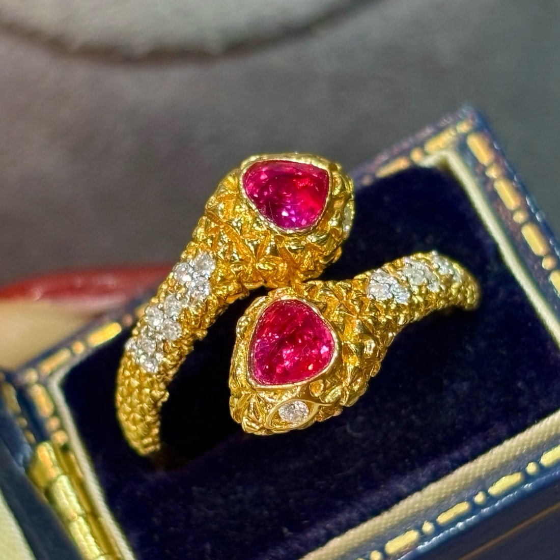 14k Gold 0.8 Ct Natural Ruby & Diamond Ring - 5