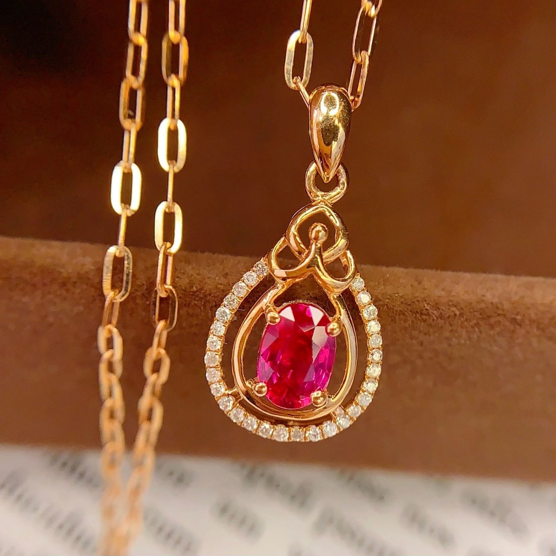 14k Gold 0.8 Ct Natural Ruby & Diamond Pendant( Without Chain ): Ref:231178152 // gold content:14k gold // main gemstone:ruby // shape:oval // carat weight:0. 8ct // color:red // treatment:natural // // adjacent gemstone 2 : diamond // number of stones:29 //