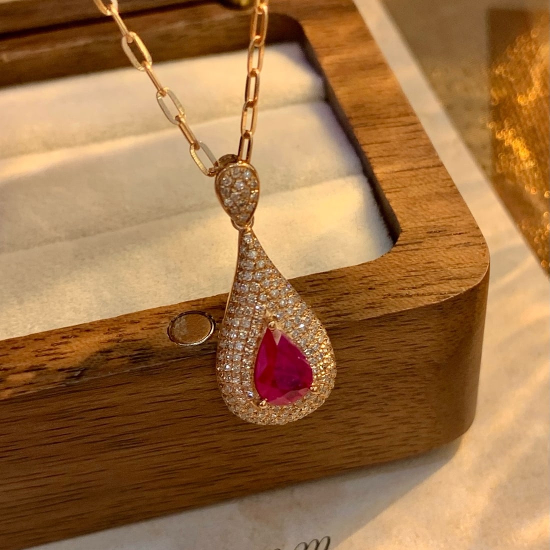 14k Gold 1 Ct Natural Ruby & Diamond Pendant( Without Chain ) - 4