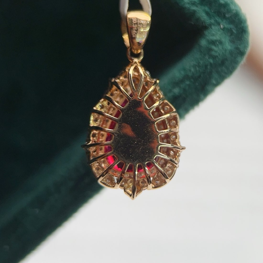 14k Gold 3.06 Ctw Natural Tourmaline & Diamond Pendant( Without Chain ) - 4