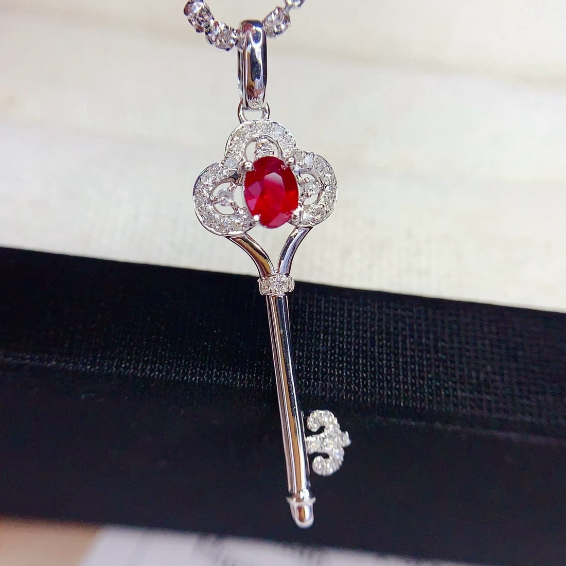 14k Gold 0.4 Ct Natural Ruby & Diamond Pendant( Without Chain ): Ref:231178168 // gold content:14k gold // main gemstone:ruby // shape:oval // carat weight:0. 4ct // color:red // treatment:natural // // adjacent gemstone 2 : diamond // number of stones:37 //