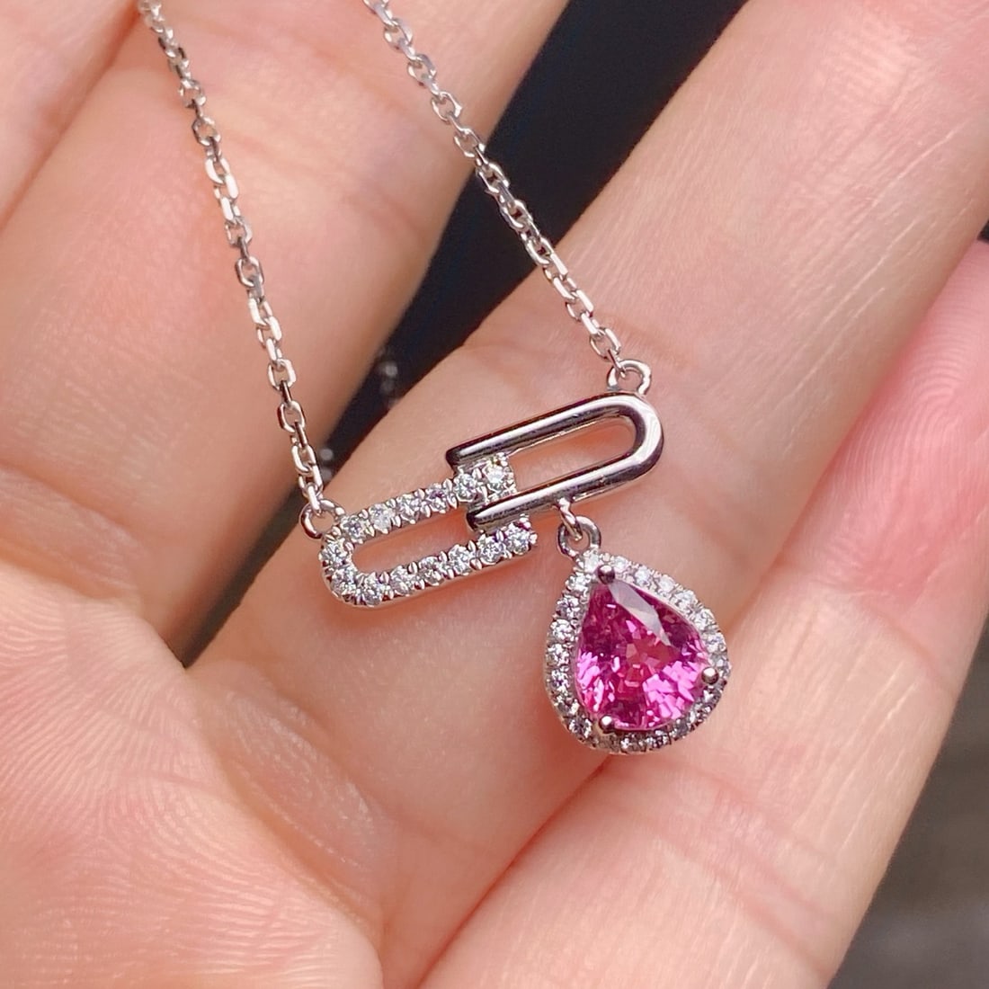 14k Gold 1.10 Ctw Natural Sapphire & Diamond Necklace - 3