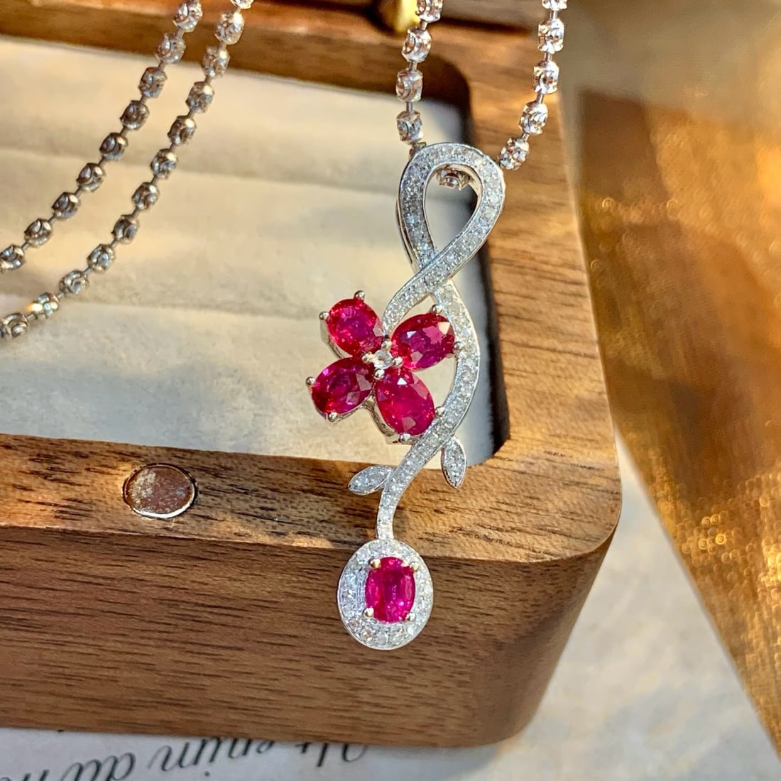 14k Gold 1.5 Ct Natural Ruby & Diamond Pendant( Without Chain ): Ref:231178181 // gold content:14k gold // main gemstone:ruby // shape:oval // carat weight:1. 5ct // color:red // treatment:natural // // adjacent gemstone 2 : diamond // number of stones:66 //