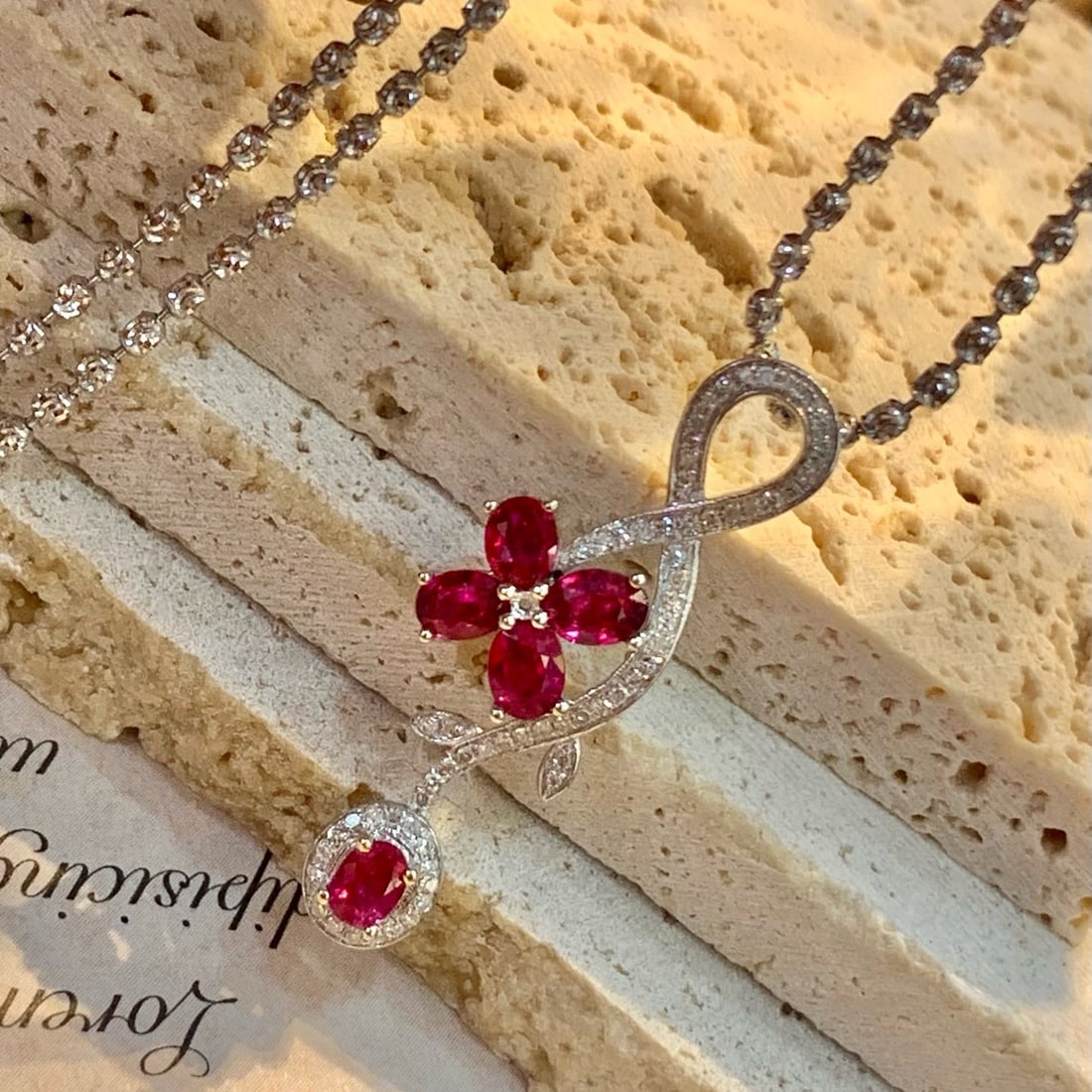 14k Gold 1.5 Ct Natural Ruby & Diamond Pendant( Without Chain ) - 3