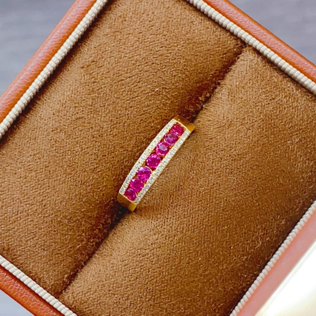 14k Gold 0.7 Ct Natural Ruby & Diamond Ring - 4
