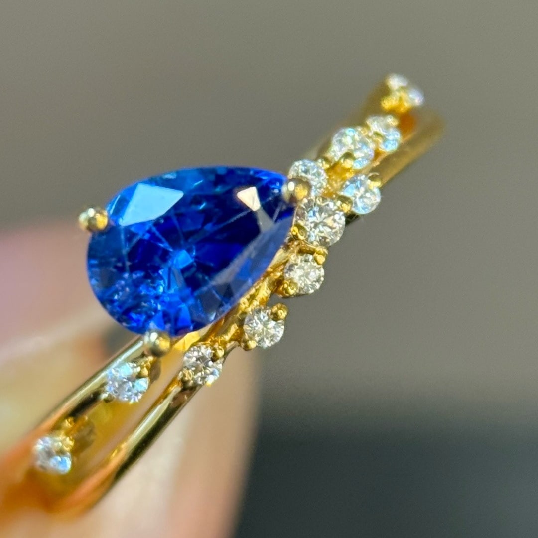 14k Gold 1.04 Ctw Natural Sapphire & Diamond Ring - 5