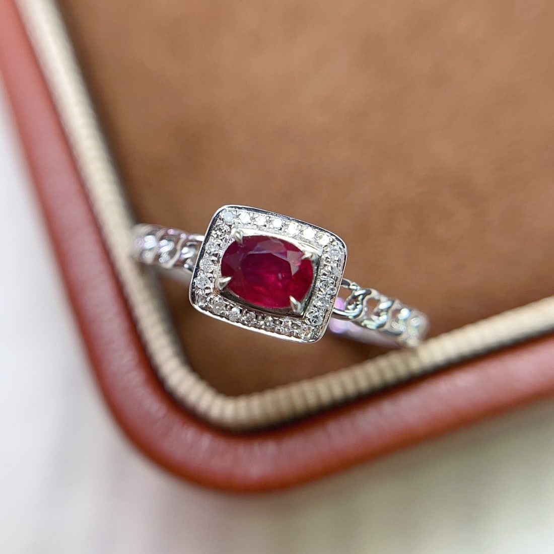 14k Gold 0.45 Ct Natural Ruby & Diamond Ring - 2