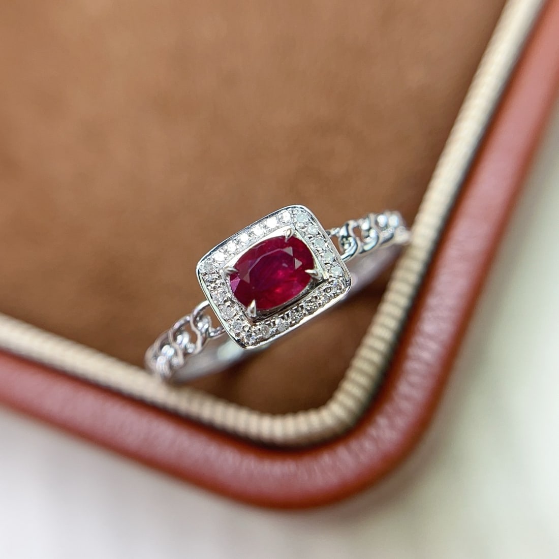 14k Gold 0.45 Ct Natural Ruby & Diamond Ring - 3