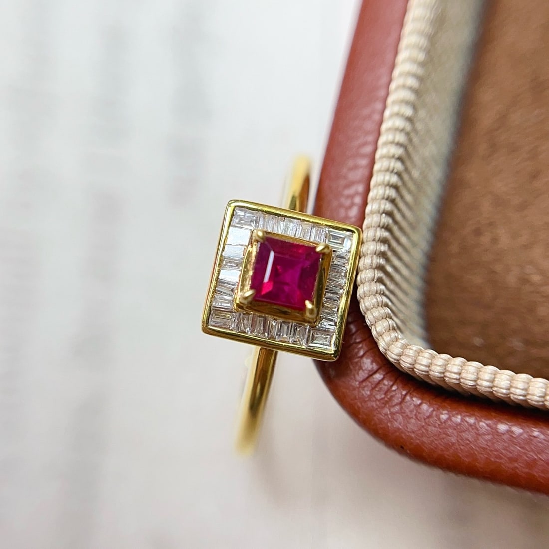 14k Gold 0.53 Ct Natural Ruby & Diamond Ring - 4