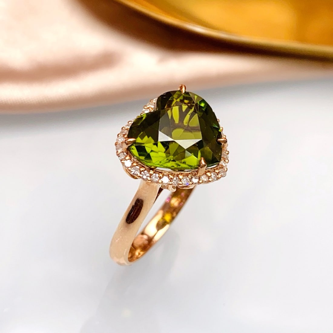 14k Gold 5.55 Ct Natural Tourmaline & Diamond Ring - 3