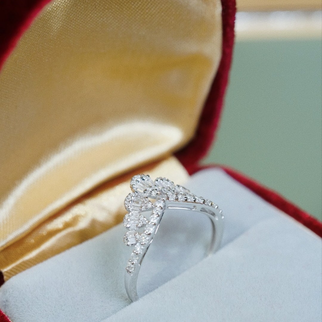 14k Gold 0.55 Ct Natural H Diamond Ring - 5