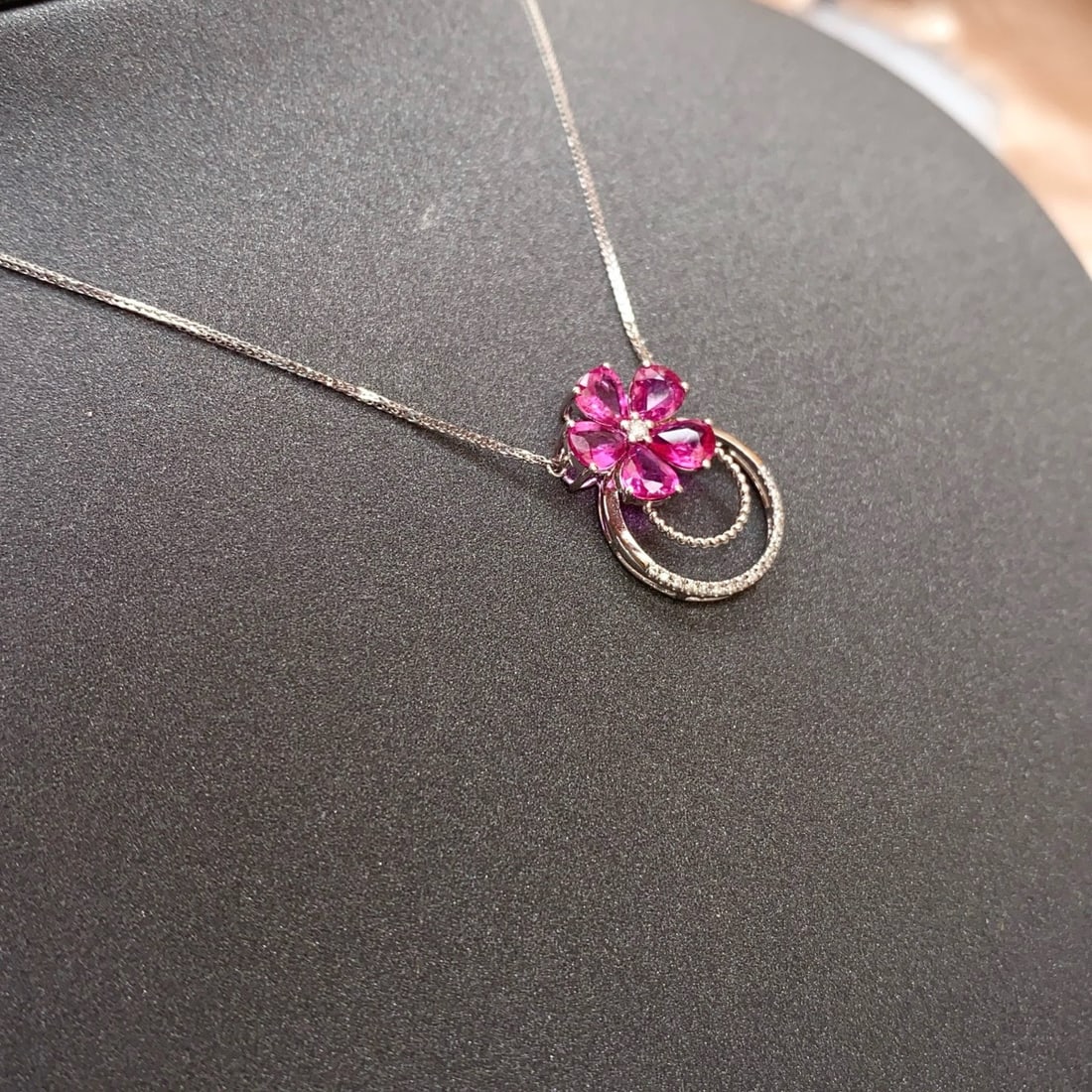 14k Gold 2.00 Ct Natural Ruby & Diamond Necklace - 6
