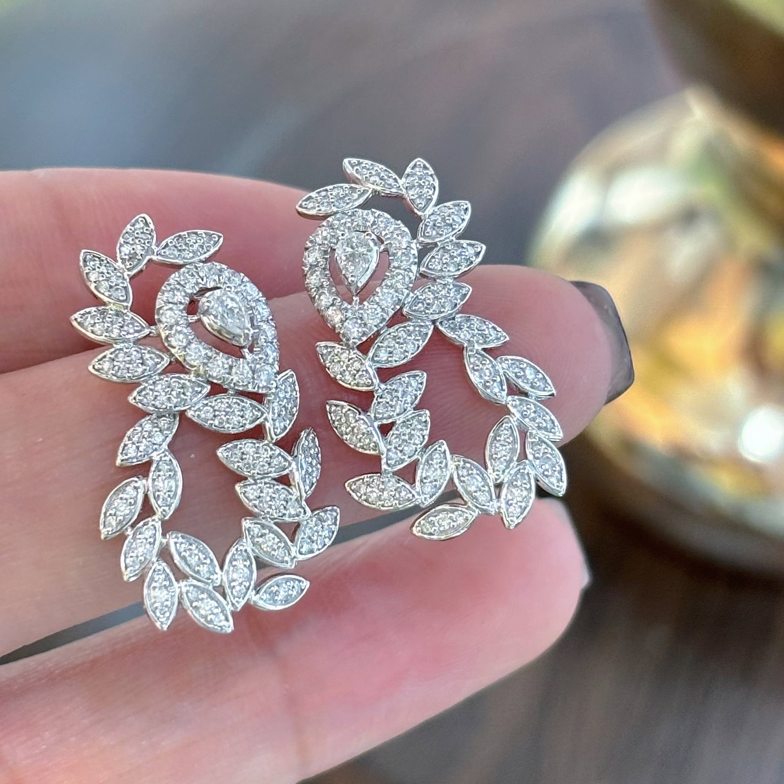 14k Gold 1.5 Ct Natural H Diamond Earrings - 2