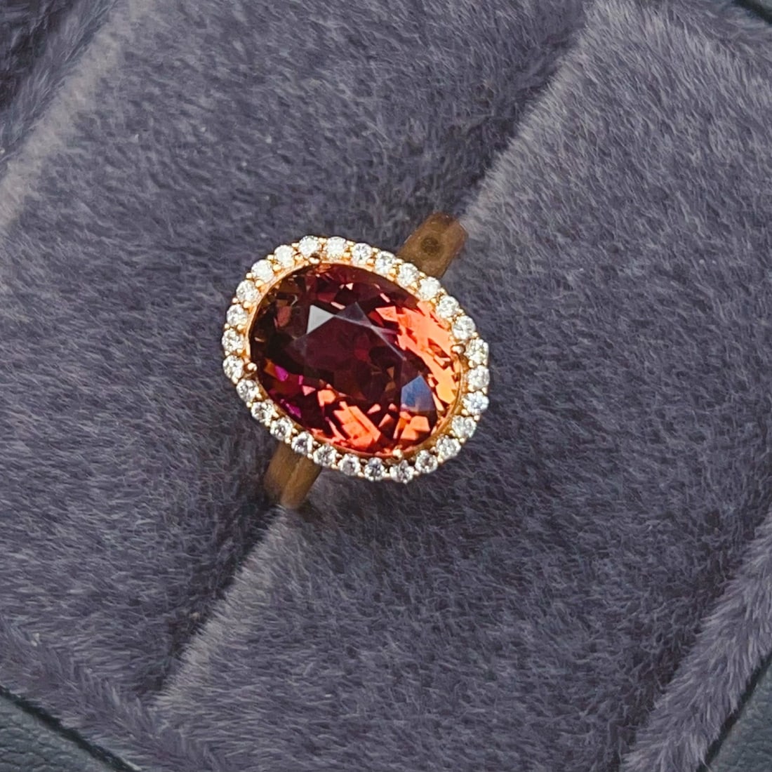 14k Gold 4.85 Ct Natural Tourmaline & Diamond Ring - 2