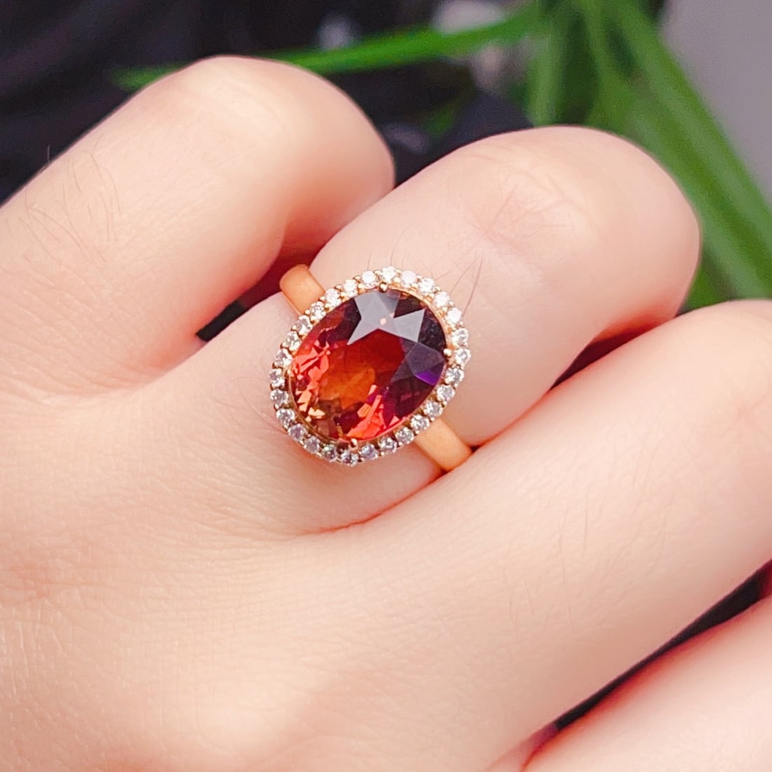 14k Gold 4.85 Ct Natural Tourmaline & Diamond Ring - 7