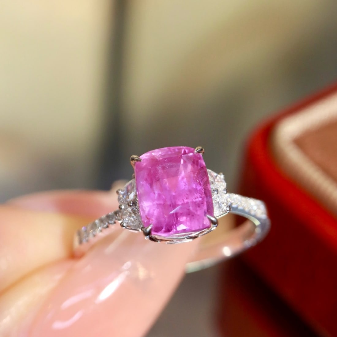 14k Gold 3.22 Ctw Natural Sapphire & Diamond Ring - 7