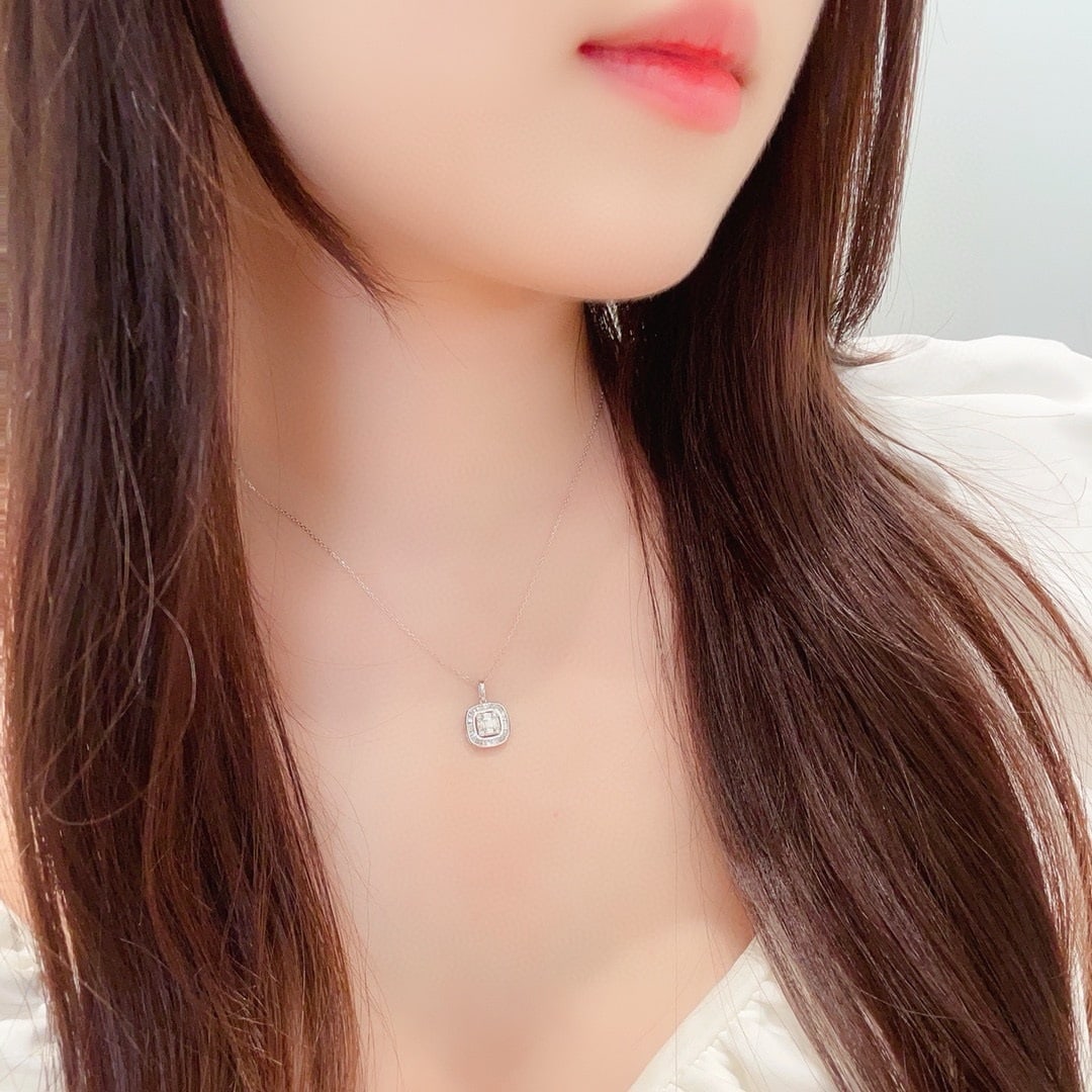14k Gold 0.30 Ctw Natural H Diamond Necklace - 4