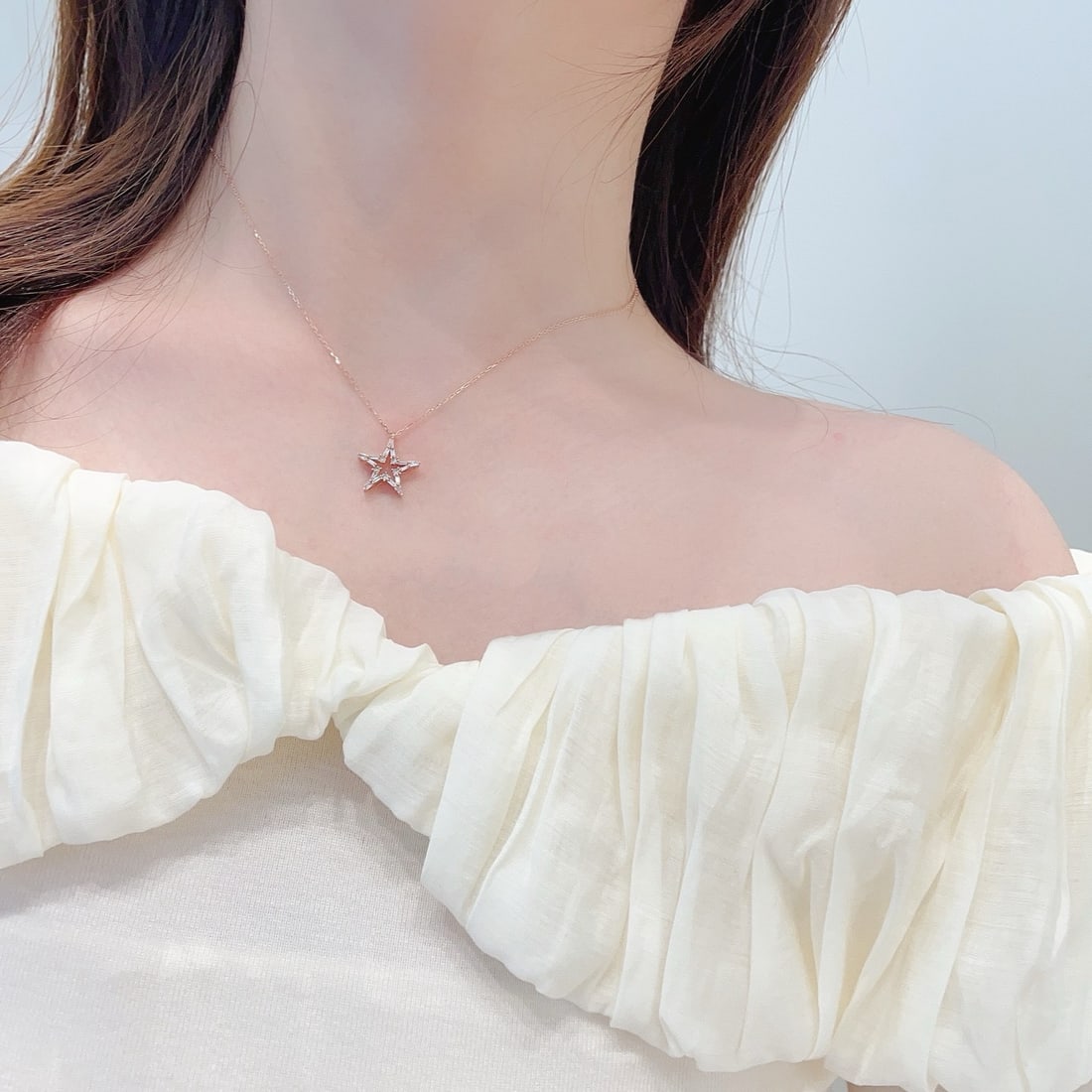 14k Gold 0.25 Ctw Natural H Diamond Necklace - 3