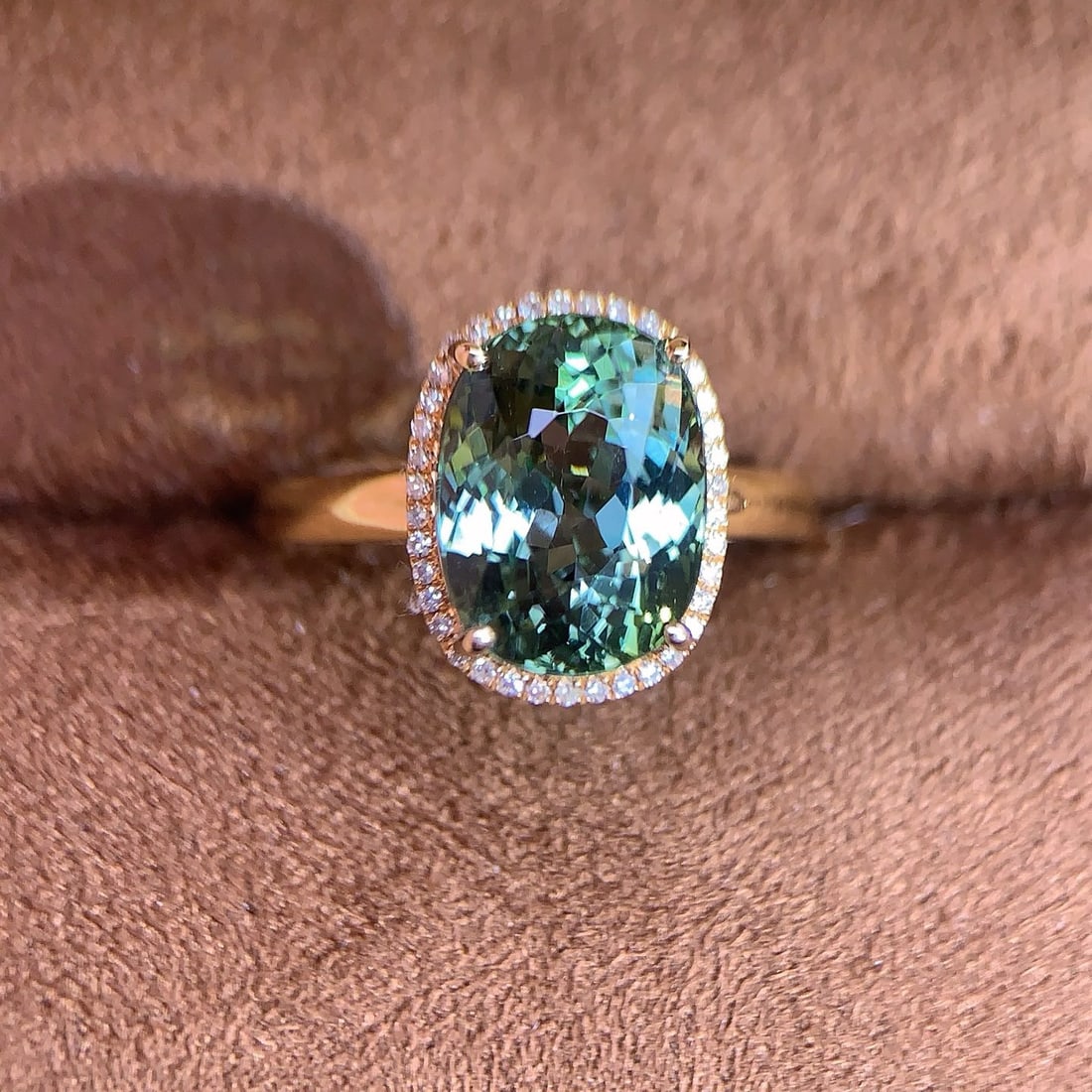 14k Gold 5.55 Ct Natural Tourmaline & Diamond Ring - 2