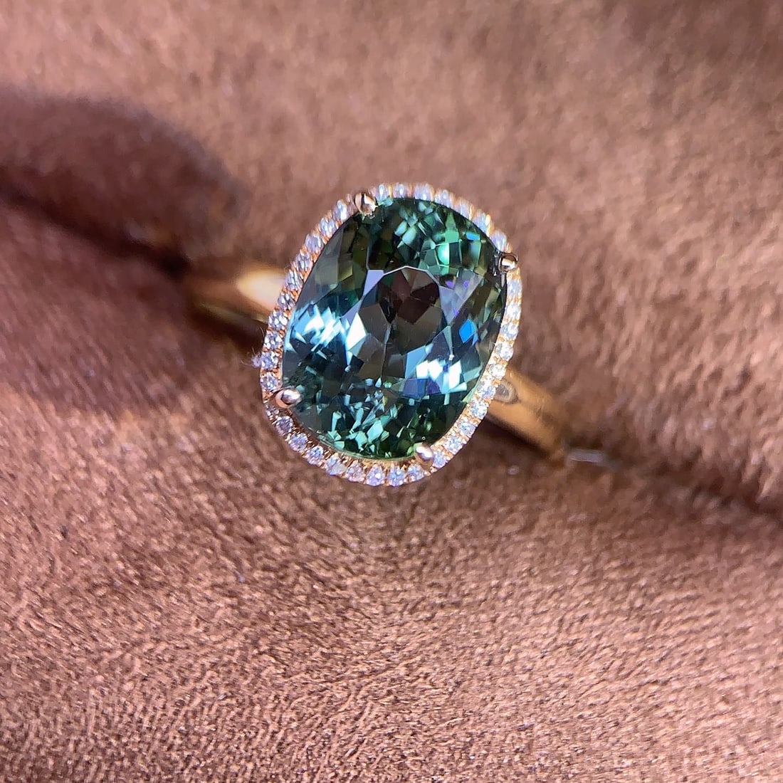 14k Gold 5.55 Ct Natural Tourmaline & Diamond Ring - 3