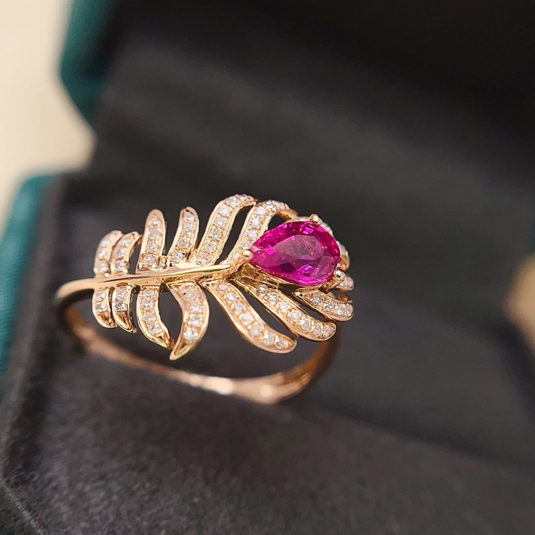 14k Gold 0.65 Ct Natural Ruby & Diamond Ring - 2