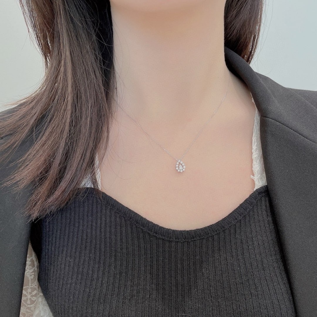 14k Gold 0.39 Ctw Natural H Diamond Necklace - 4