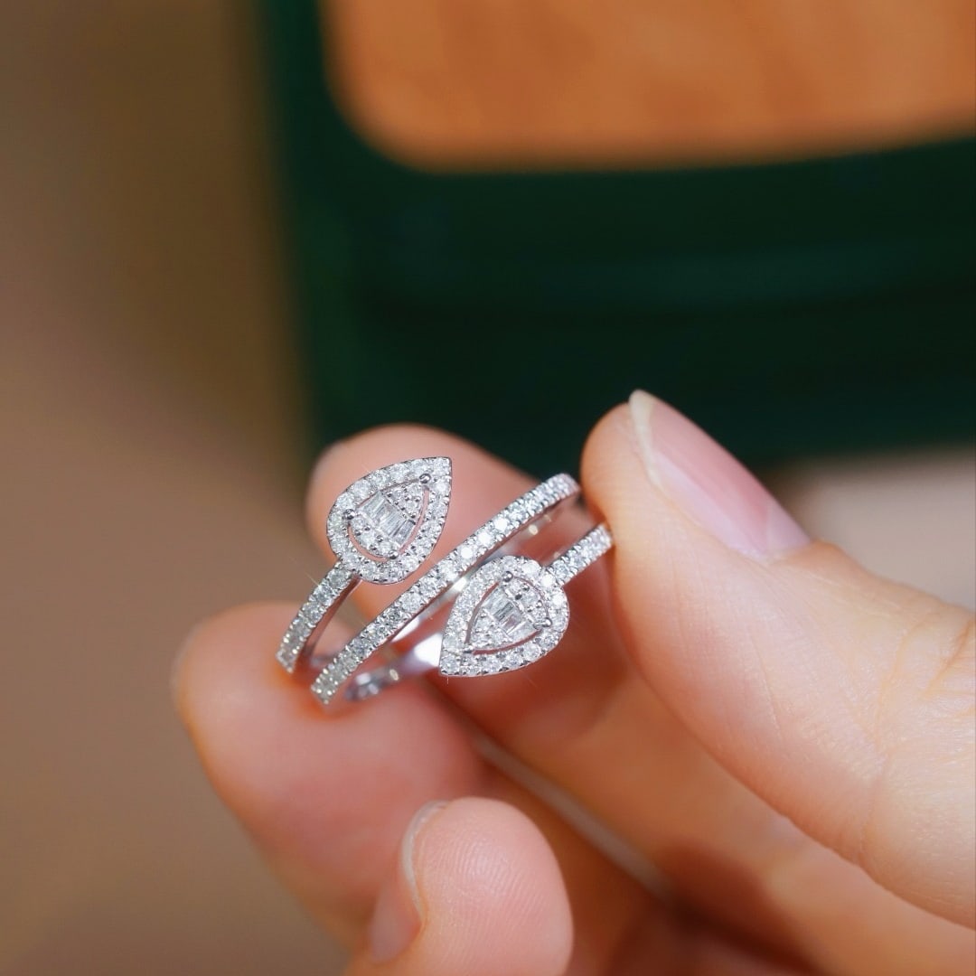 14k Gold 0.50 Ct Natural H Diamond Ring - 8
