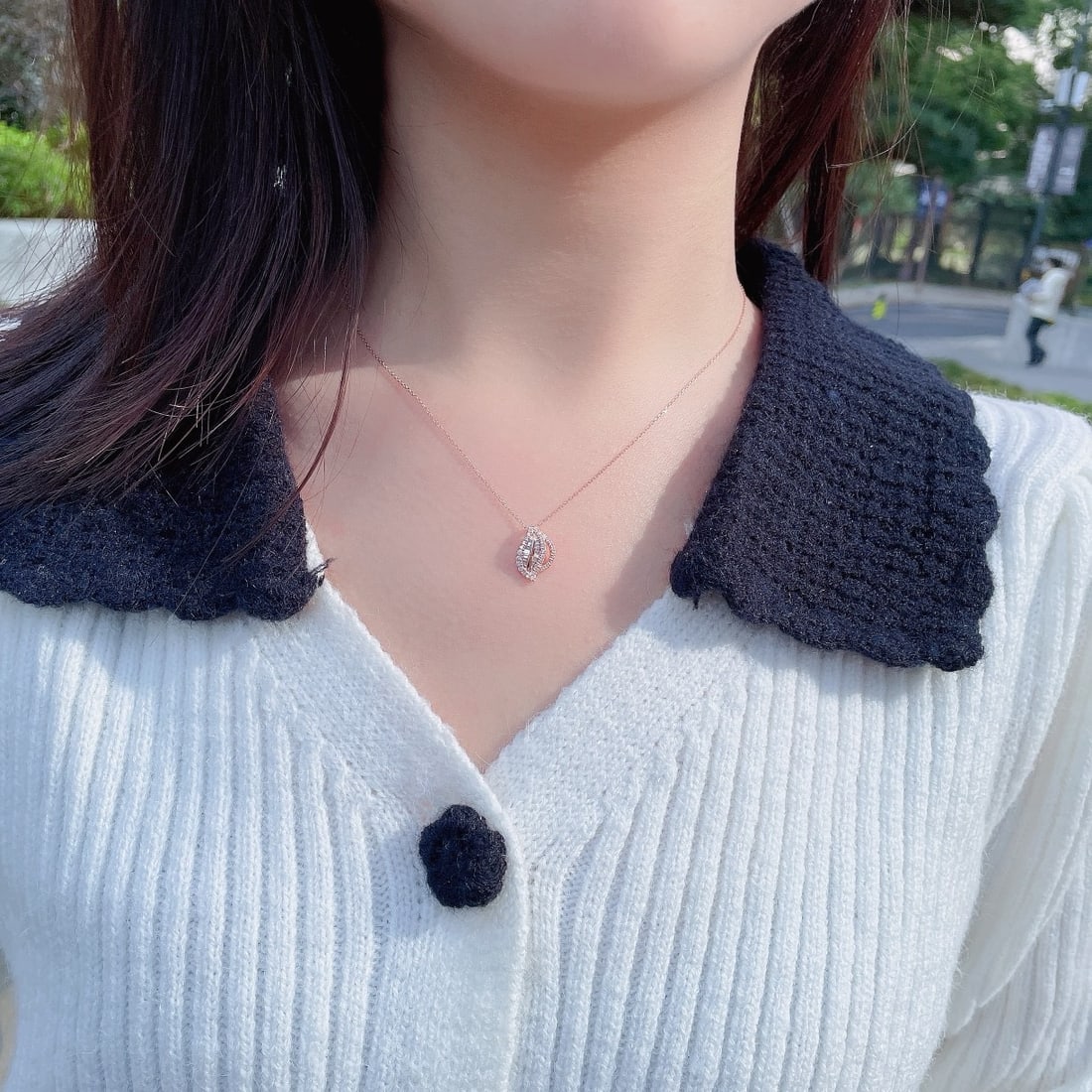 14k Gold 0.25 Ctw Natural H Diamond Necklace - 4