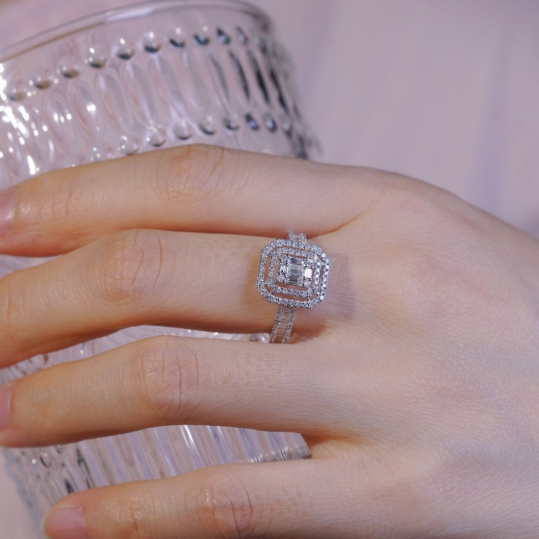 14k Gold 0.60 Ct Natural H Diamond Ring - 5