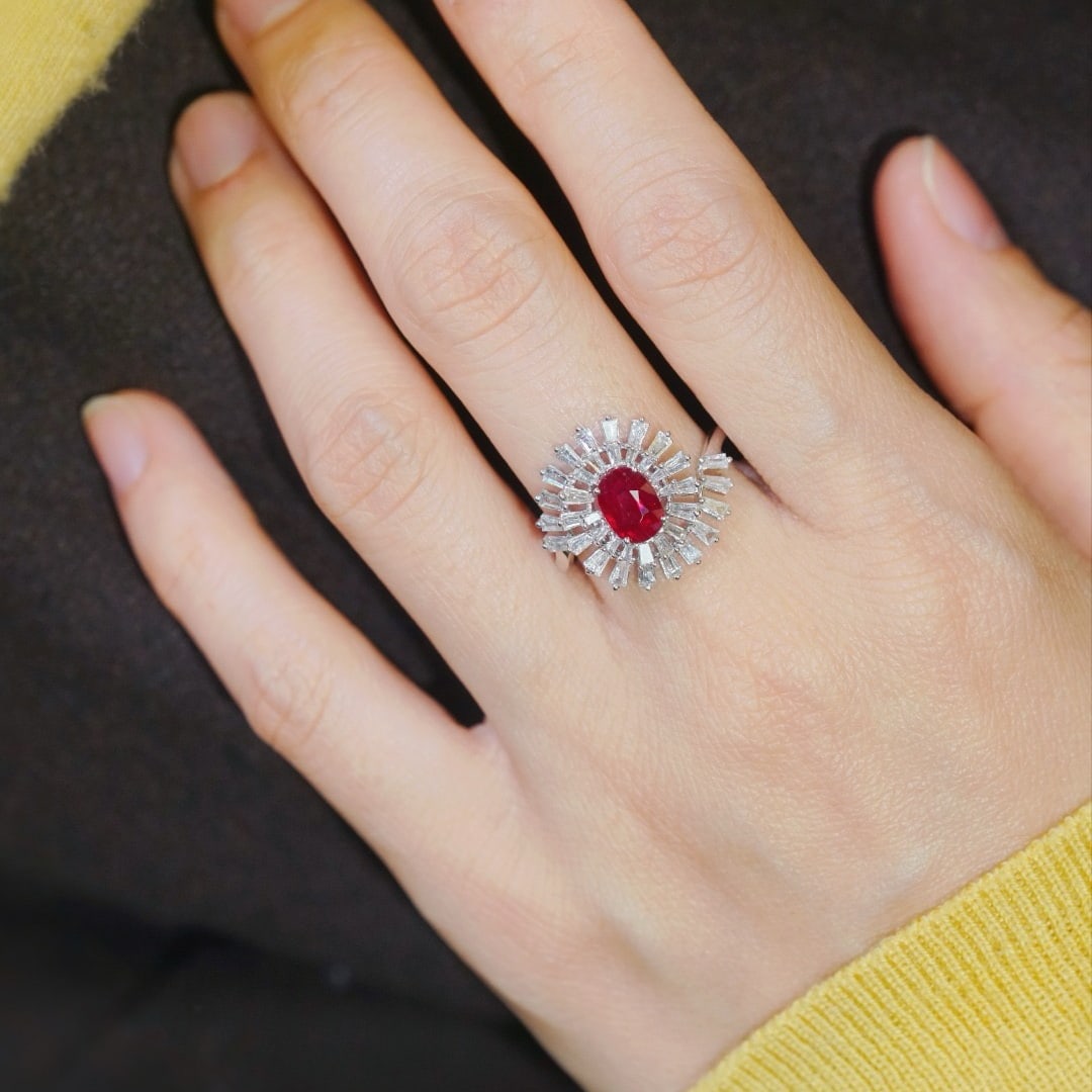 14k Gold 1.60 Ctw Natural Ruby & Diamond Ring - 3
