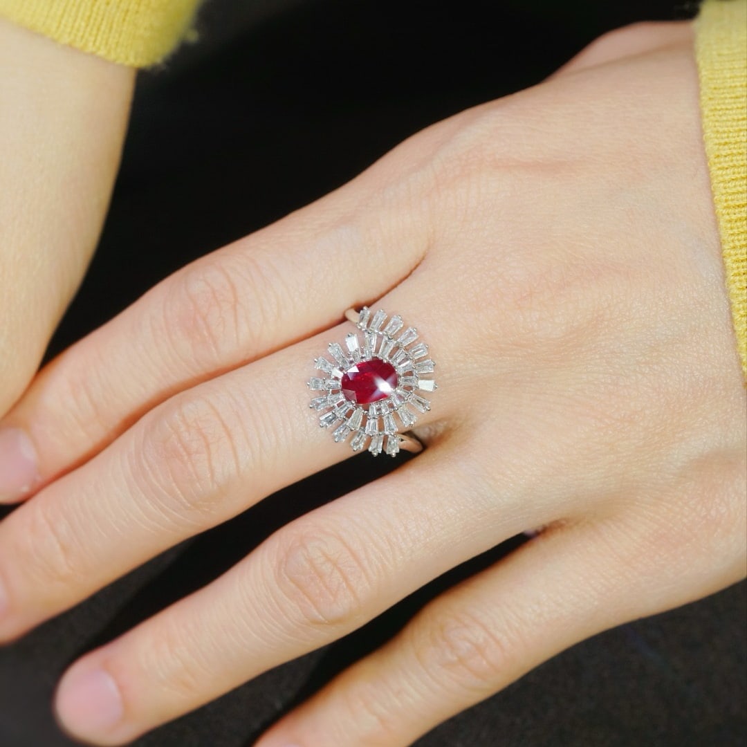14k Gold 1.60 Ctw Natural Ruby & Diamond Ring - 4