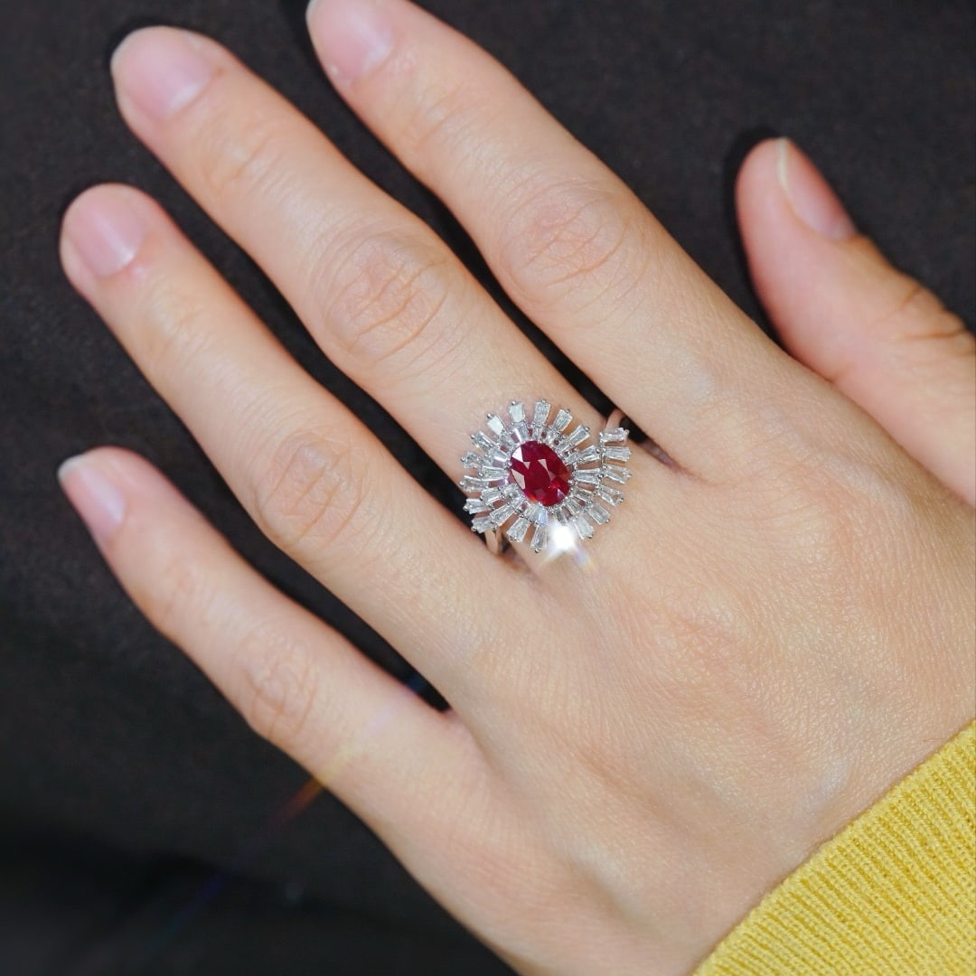 14k Gold 1.60 Ctw Natural Ruby & Diamond Ring - 5