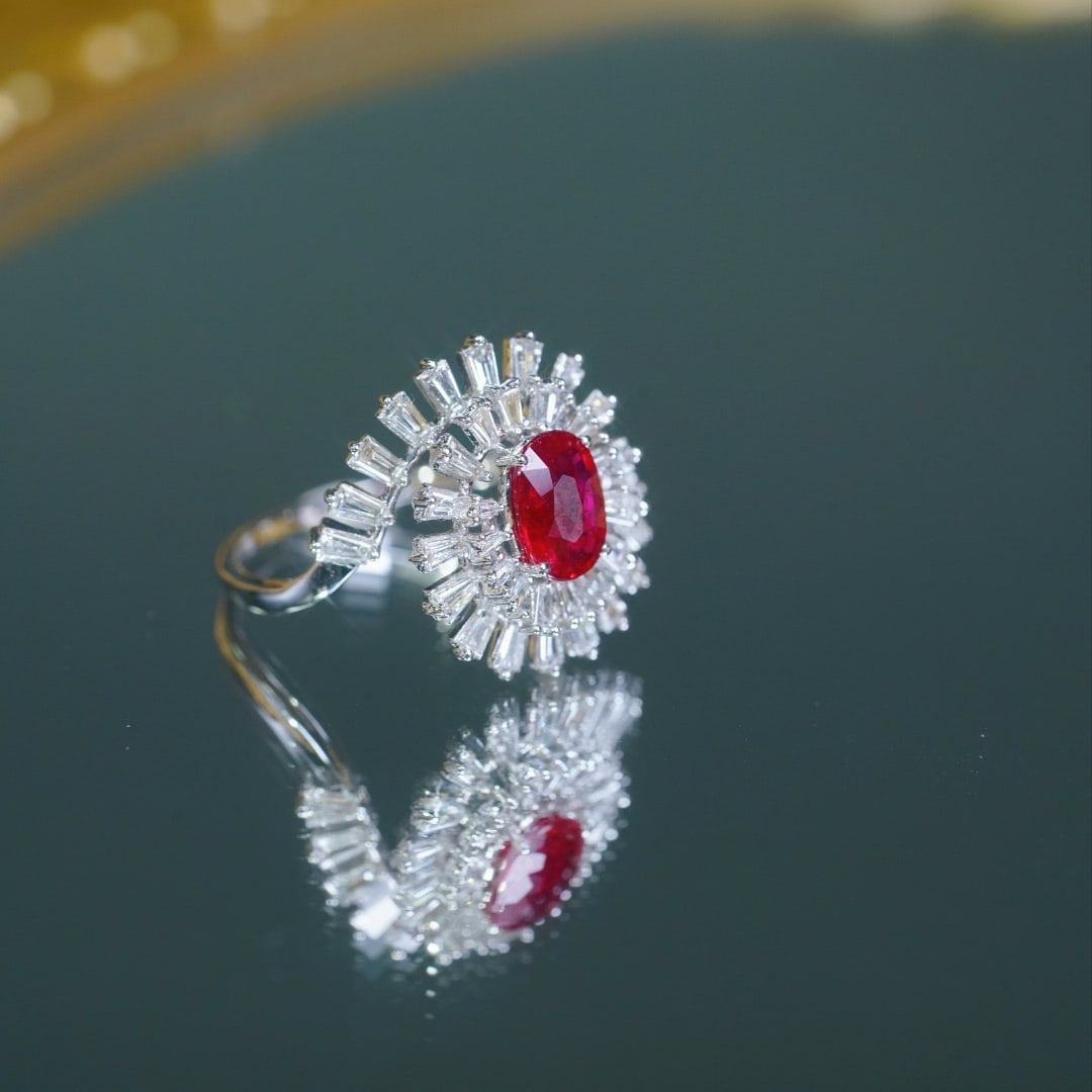 14k Gold 1.60 Ctw Natural Ruby & Diamond Ring - 6