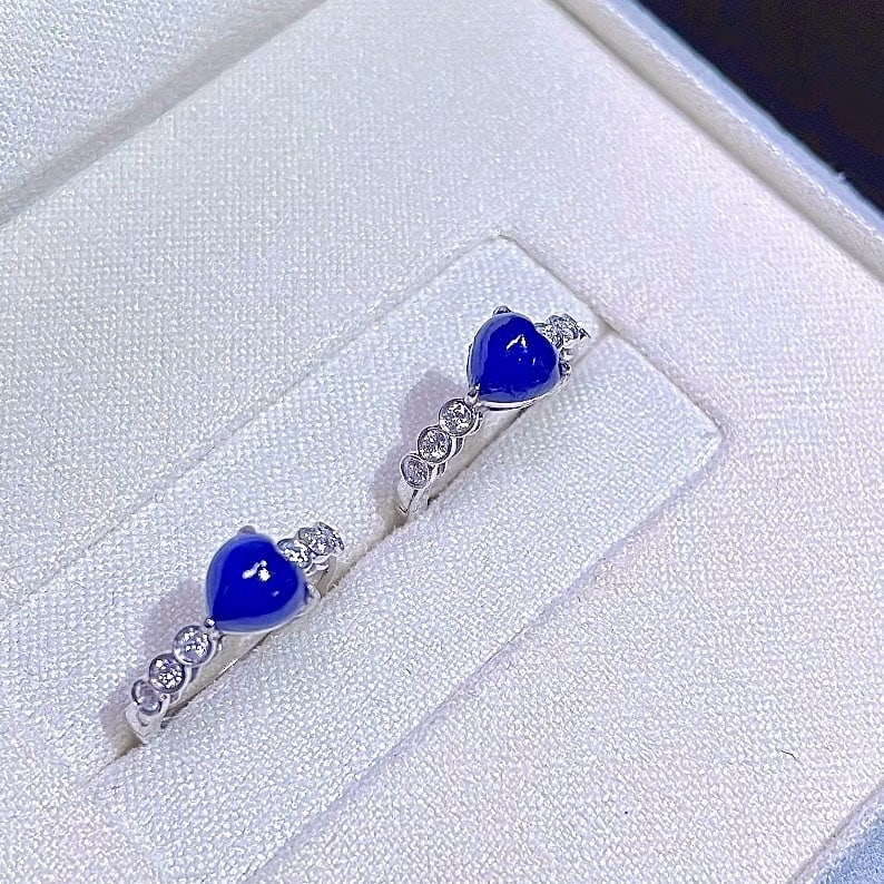 14k Gold 1.70 Ctw Natural Sapphire & Diamond Earrings - 4