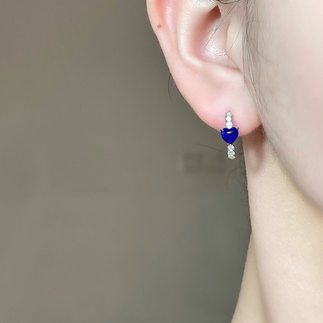 14k Gold 1.70 Ctw Natural Sapphire & Diamond Earrings - 5