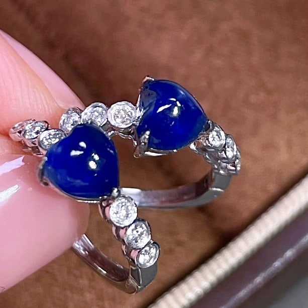 14k Gold 1.70 Ctw Natural Sapphire & Diamond Earrings - 6