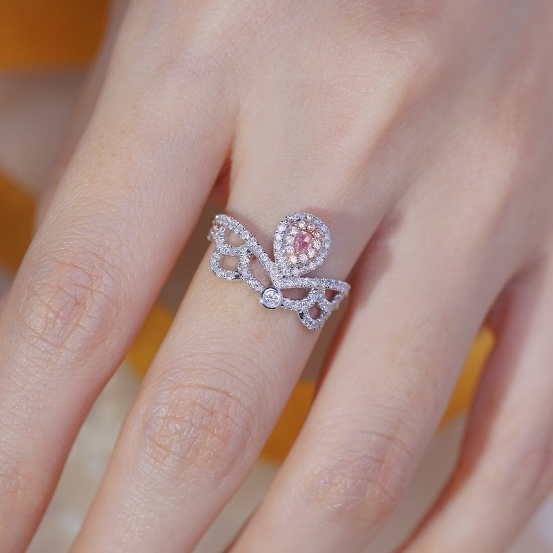 14k Gold 0.65 Ct Natural Color Diamond Ring - 2