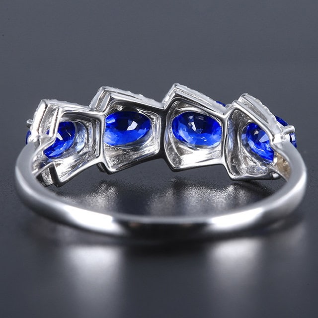 14k Gold 1.58 Ctw Natural Sapphire & Diamond Ring - 4