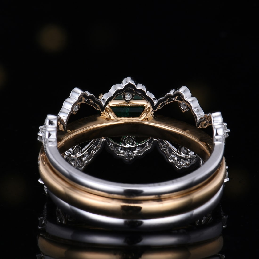 14k Gold 1.19 Ctw Vivid Green Natural Emerald & Diamond Ring - 3