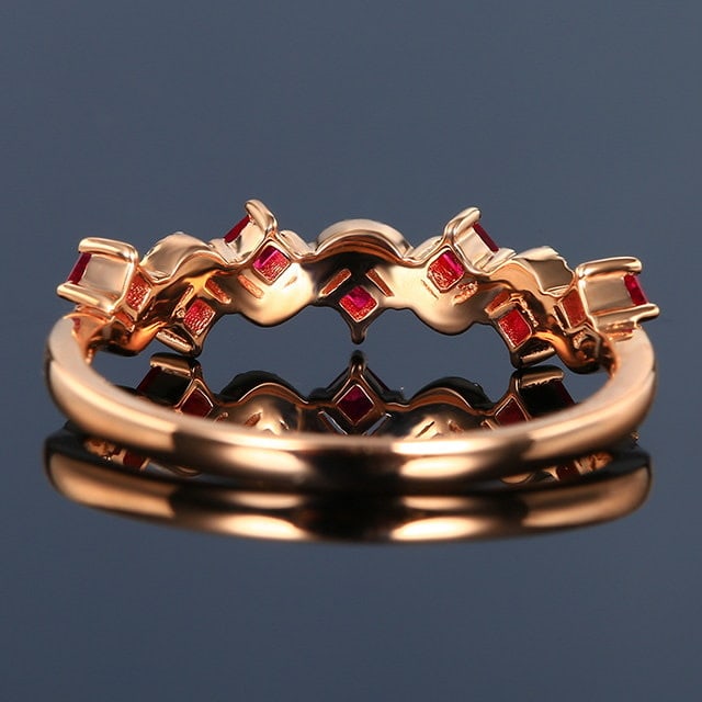 14k Gold 0.47 Ctw Natural Ruby & Diamond Ring - 4