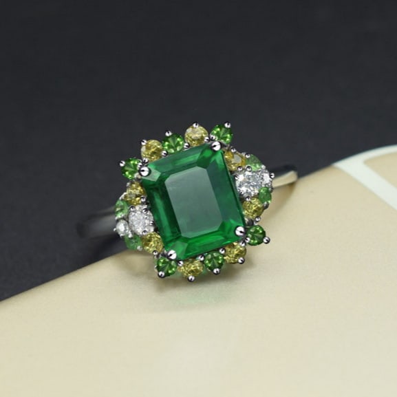 14k Gold 2.73 Ctw Natural Emerald & Diamond Ring - 3