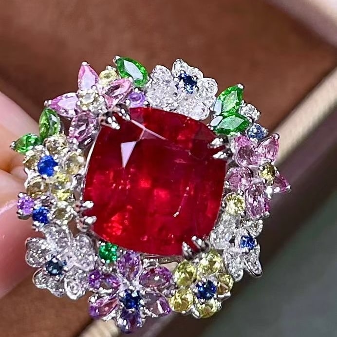 14k Gold 4.89 Ctw Natural Tourmaline & Coloured Gemstone Ring - 4