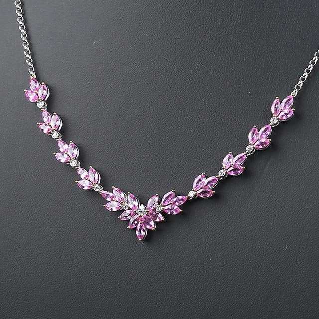 14k Gold 7.35 Ctw Natural Sapphire & Diamond Necklace - 2