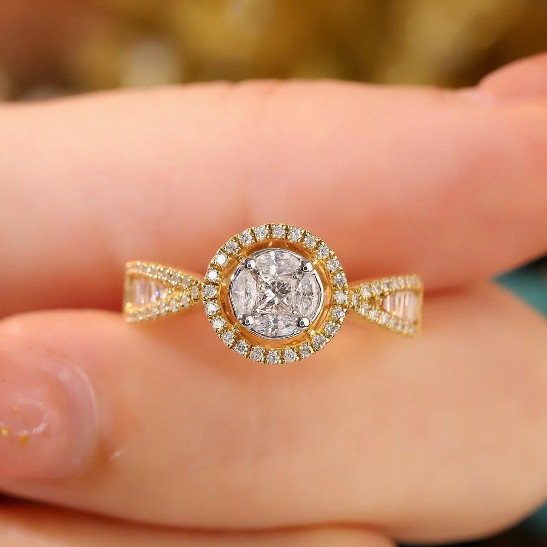 14k Gold 0.62 Ct Natural H Diamond Ring: Ref:231179093 // gold content:14k gold // ring size:7. 25us // // main gemstone:diamond // shape:multiple // carat weight:0. 62ct // clarity grade:vs-si // color:h // treatment:natural // Condition: N