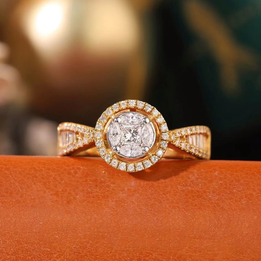 14k Gold 0.62 Ct Natural H Diamond Ring - 7