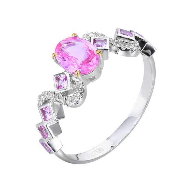 14k Gold 1.13 Ctw Natural Sapphire & Diamond Ring - 5