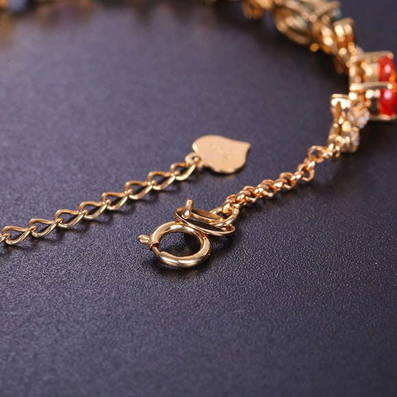 14k Gold 5.83 Ctw Natural Sapphire & Diamond Bracelet - 6
