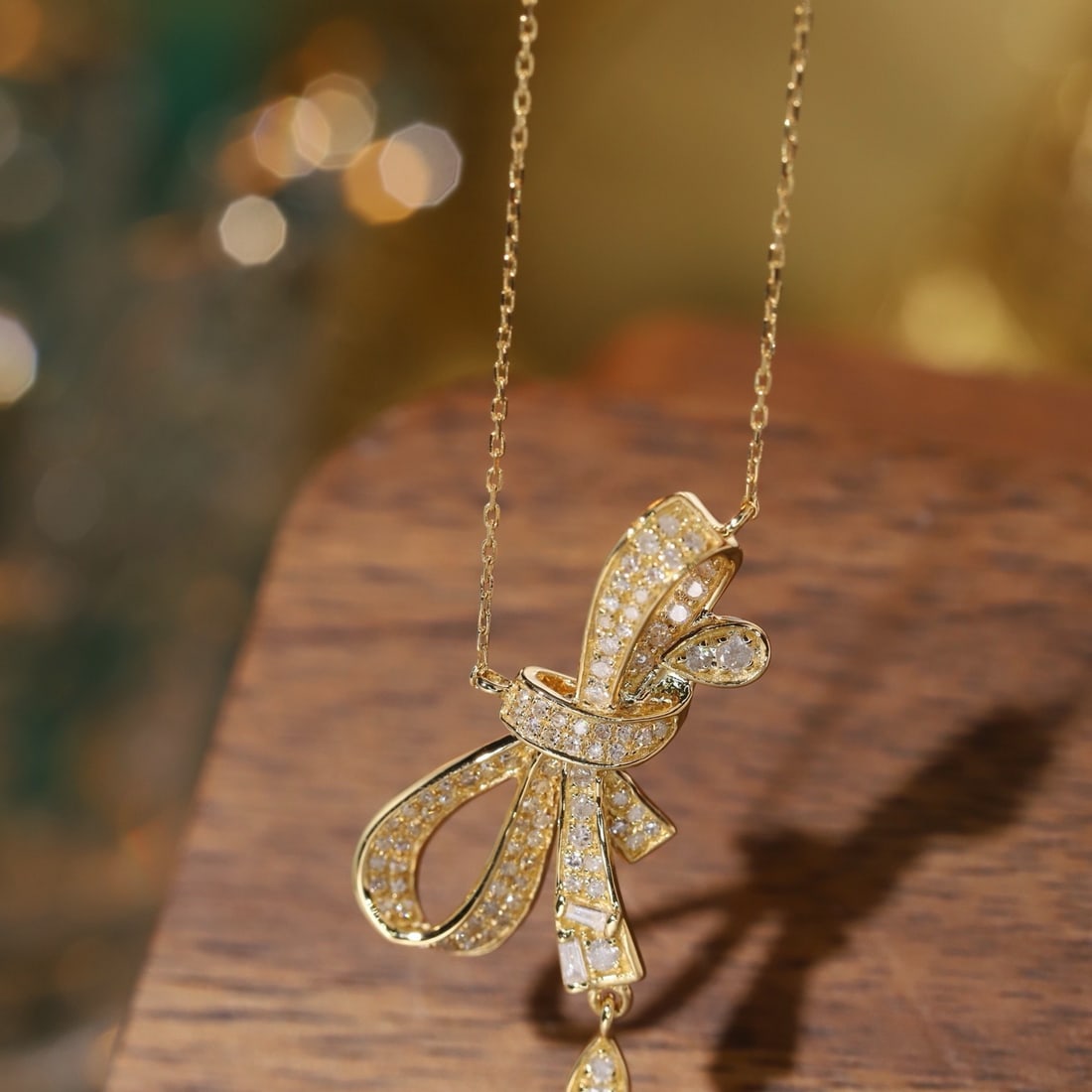 14k Gold 0.3 Ct Natural H Diamond Necklace - 2
